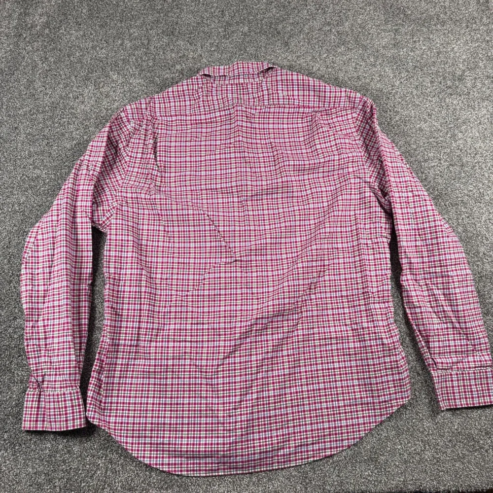 Polo Ralph Lauren Button Down Men's XXL Magenta Plaid Slim Fit Long Sleeve Shirt